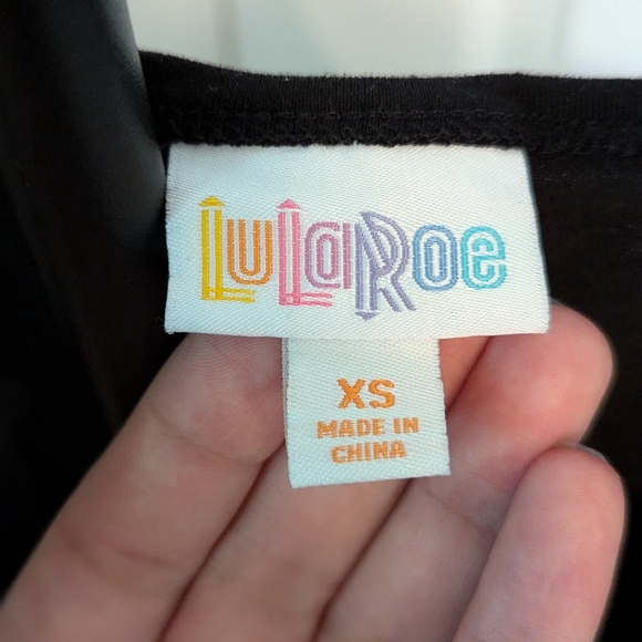 Lularoe Tank Top "Always Hungry" size xs black/white - Picture 3 of 4